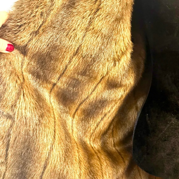 Denim&Co Black Teddy Coat with Brown Faux Fur Trim - Picture 6 of 11